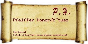 Pfeiffer Honorátusz névjegykártya